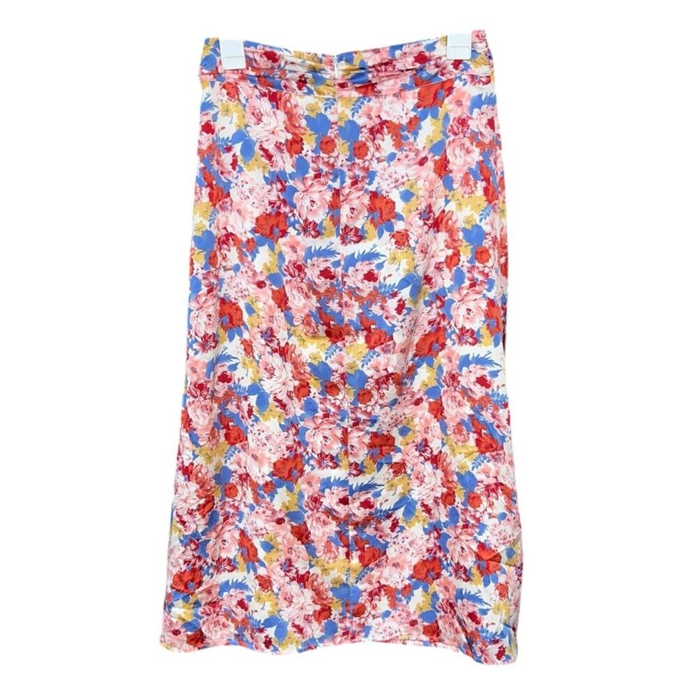 Lulus Floral Midi Skirt Small High Waisted Slit Summer Spring NWOT - Picture 9 of 10
